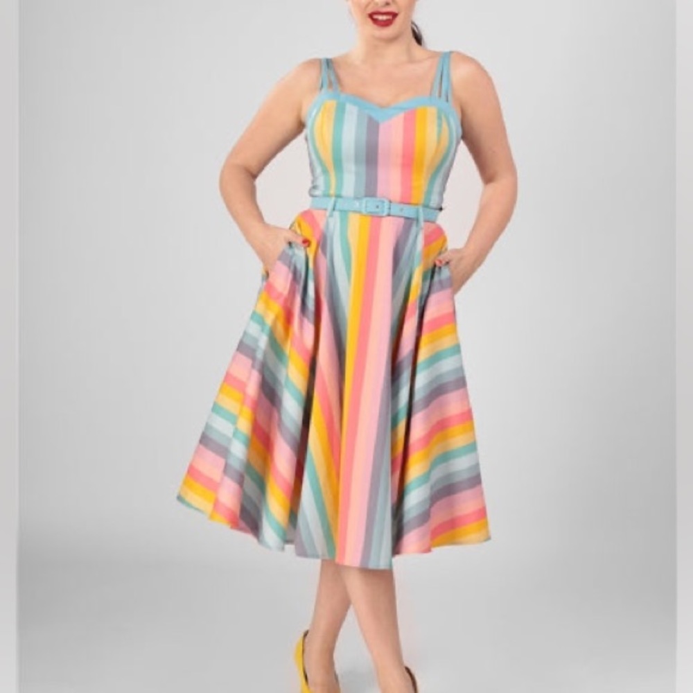 Collectif Nova Rainbow Swing Dress